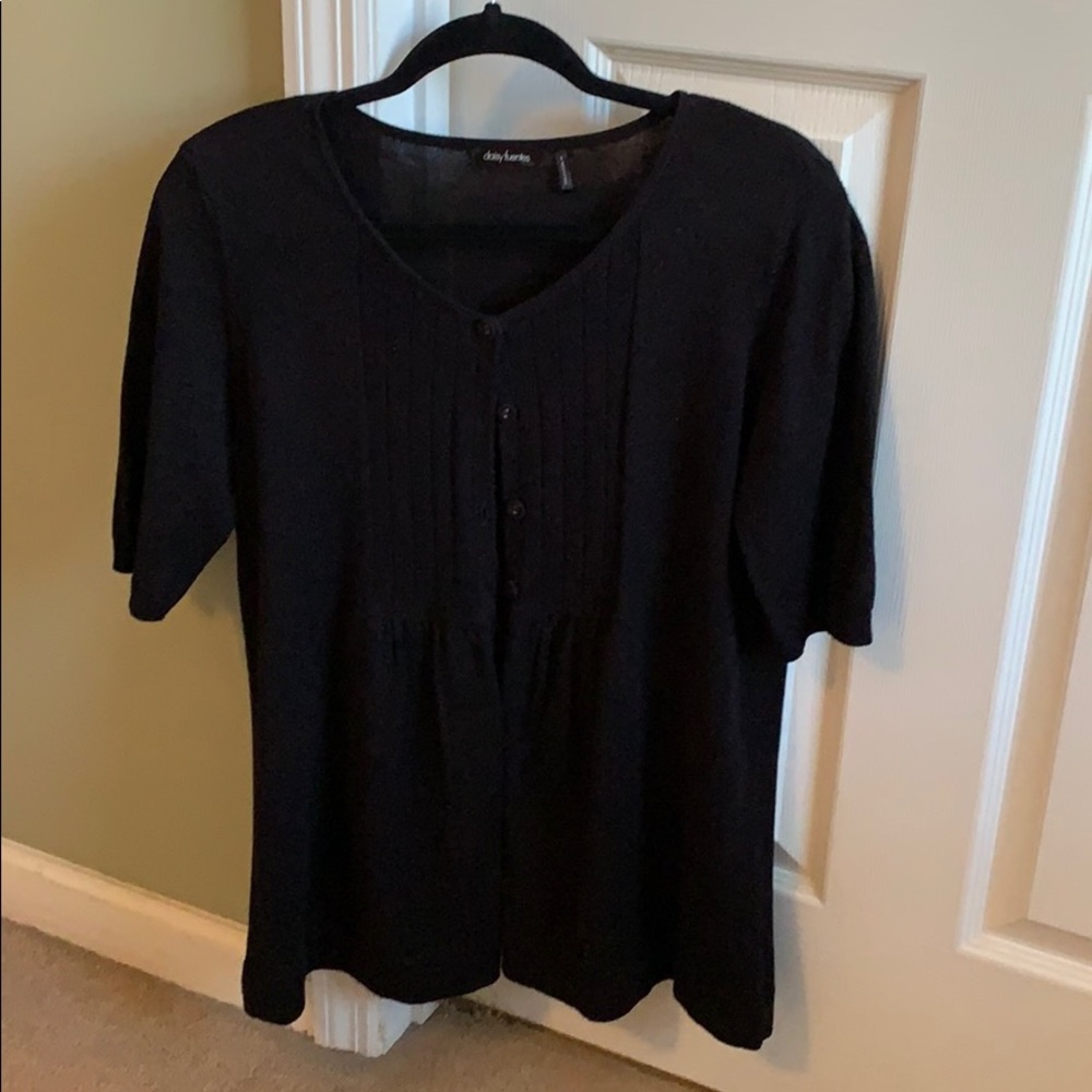 Daisy Fuentes black button up sweater